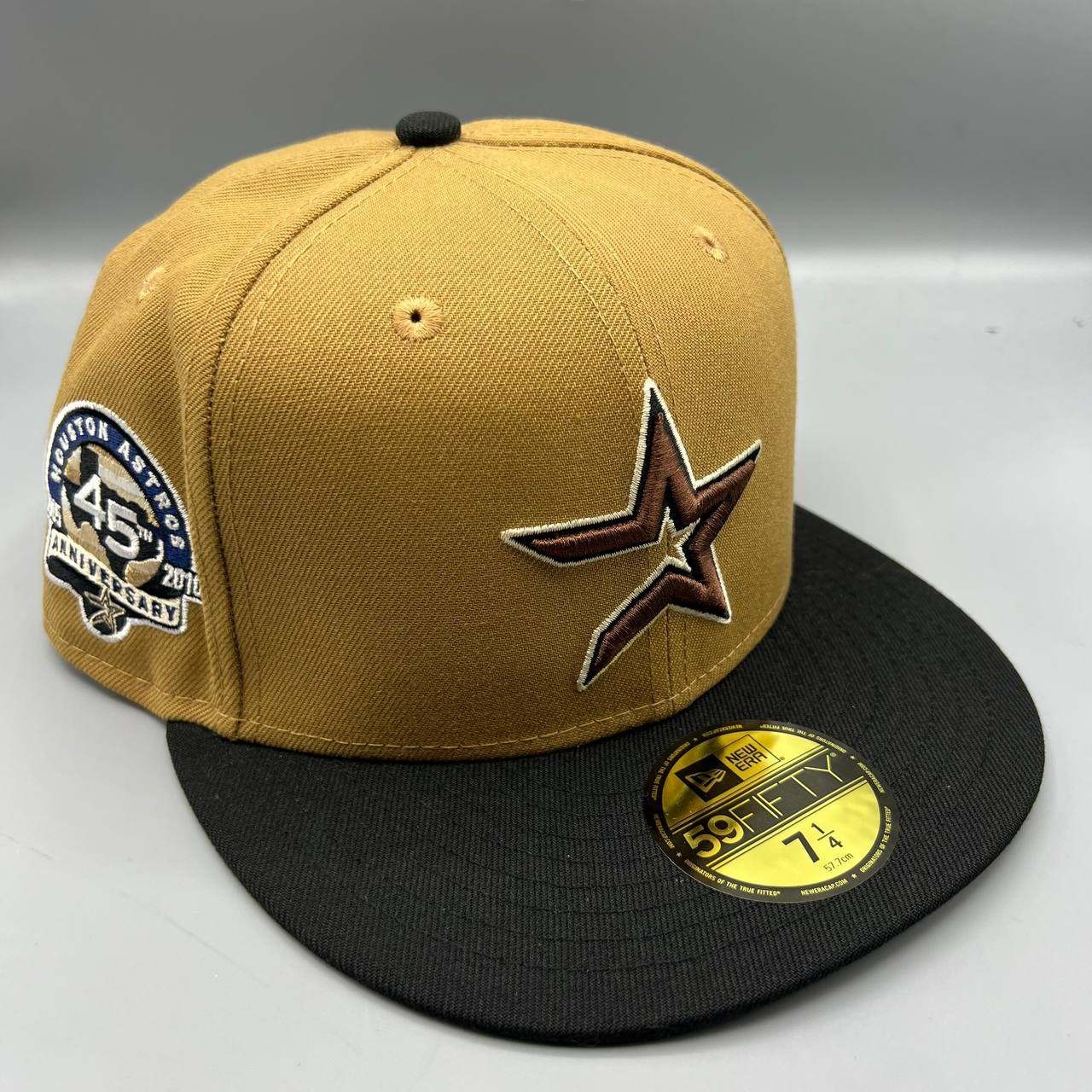 Houston Astros Hat Men 7 1/4 Brown Green 59Fifty New Era MLB Fitted Cap New