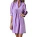 Never a Wallflower XS Purple Cotton Light Poplin Babydoll Puff Sleeve Dress