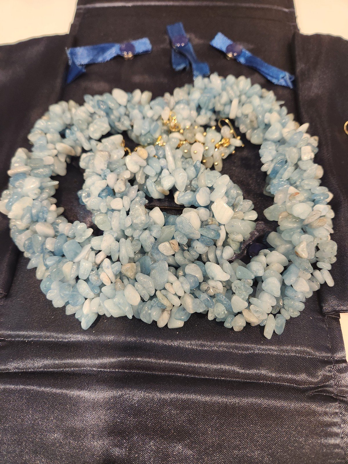 Vintage Stauer Aquamarine Jewelry Set