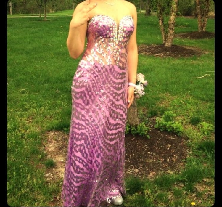 Purple Sequin Prom Dress