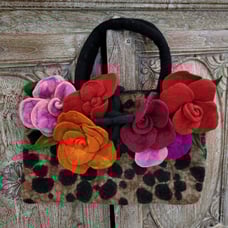 One of a kind, unique, artistic wool handmade bag/ tote / purse