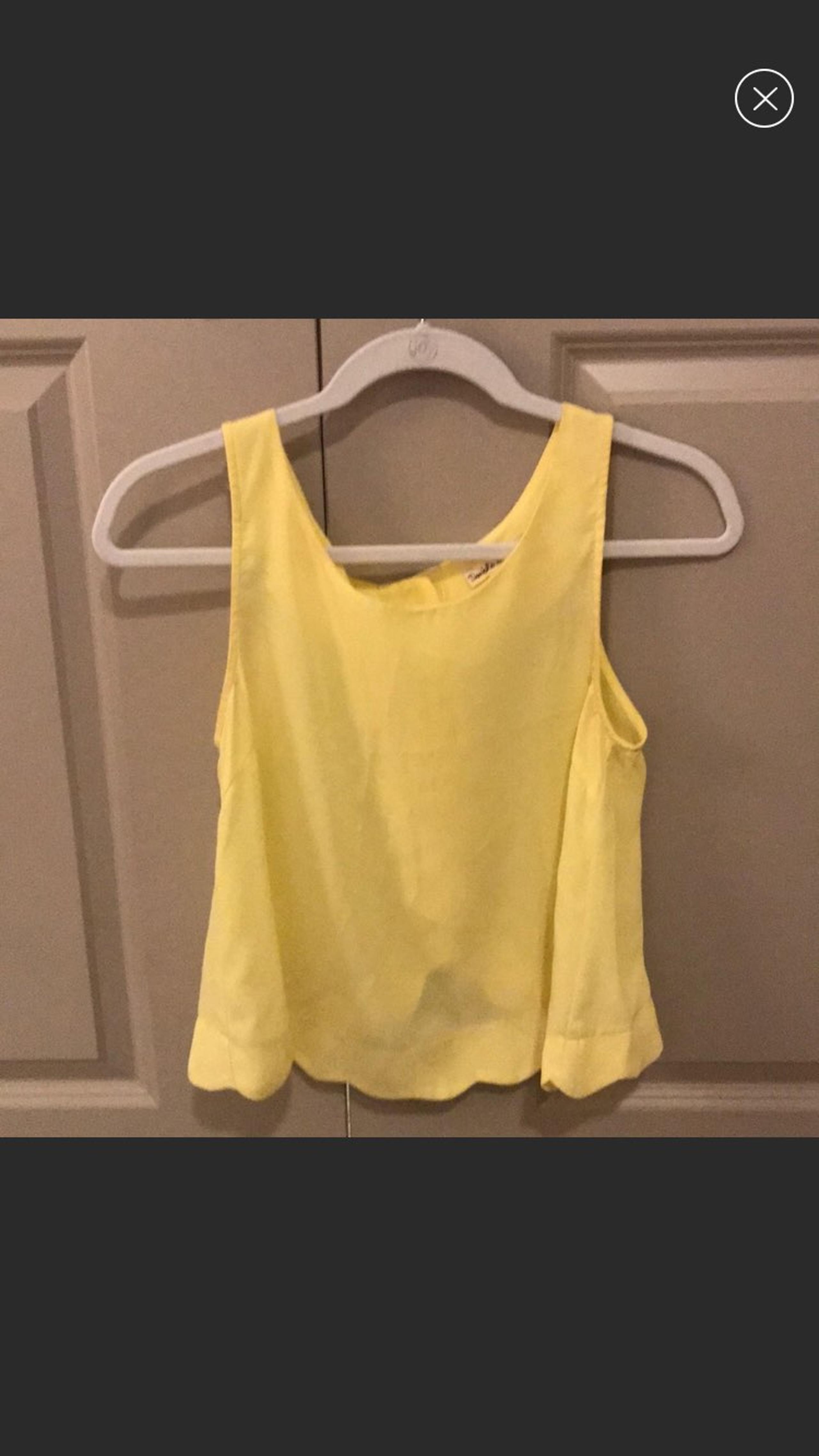 Double Zero Yellow Scalloped Top