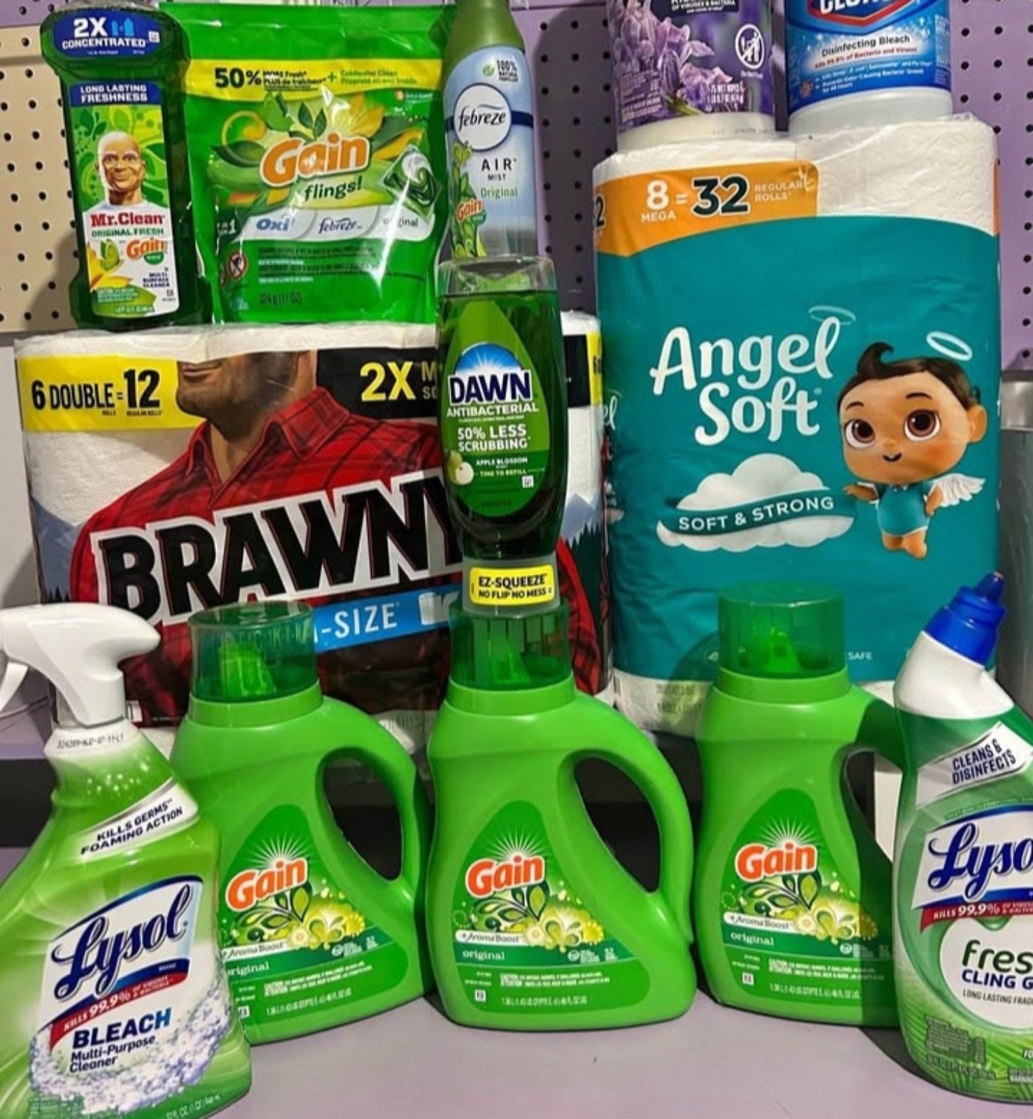 LAST ONE Gain Household Laundry Bundle With lysol clorox dawn