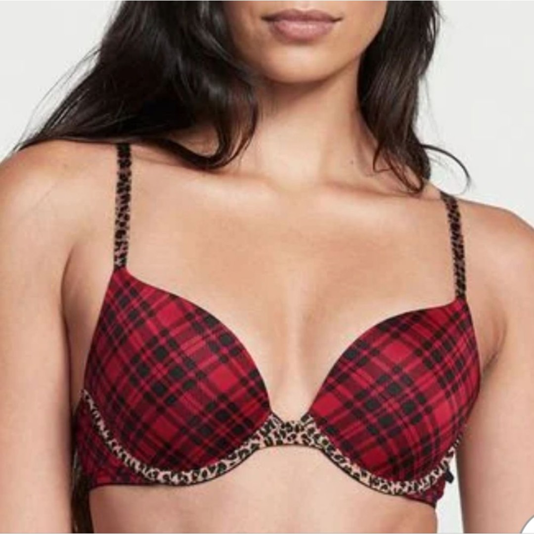 Victoria's secret sexy tee push up bra plaid and animal print 34d