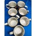 Mug Stoneware mugs drip glazed blue beige animals prints, 7 Pc Vintage