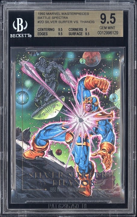 1992 Marvel Masterpieces Battle Spectra Silver Surfer vs. Thanos BGS 9.5 Gem
