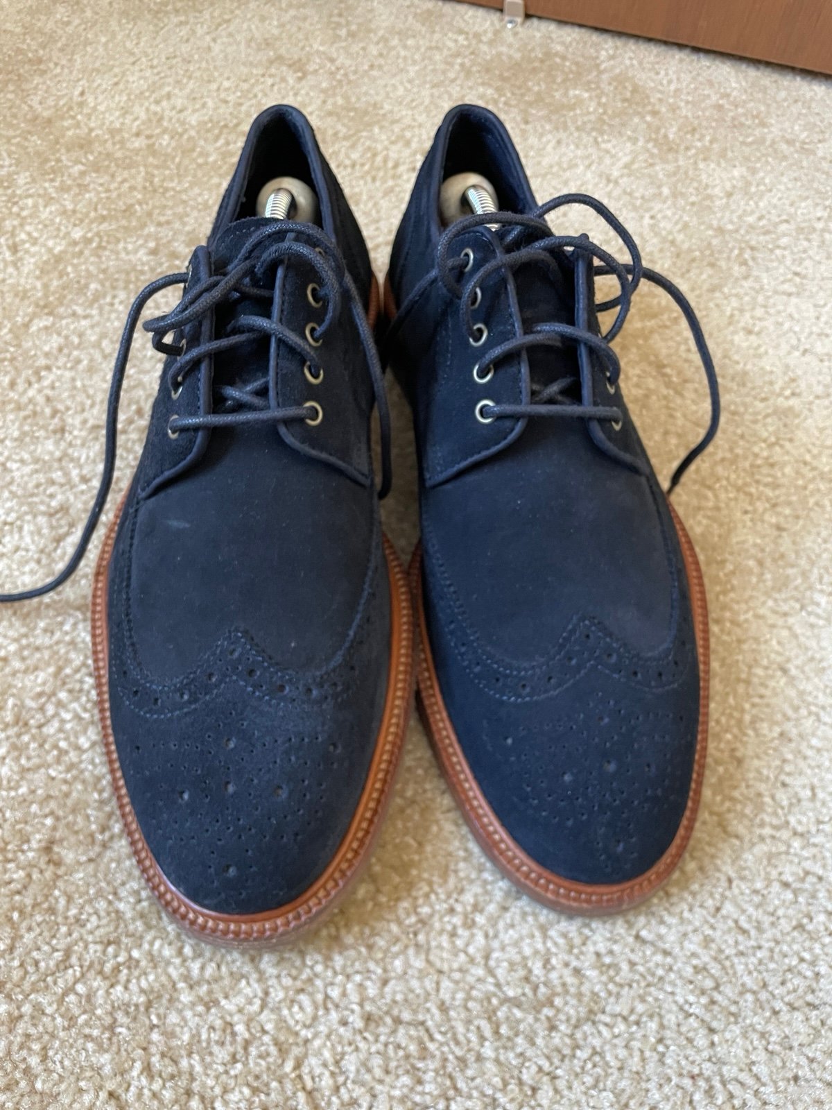 Blue Suede Trask Wingtips
