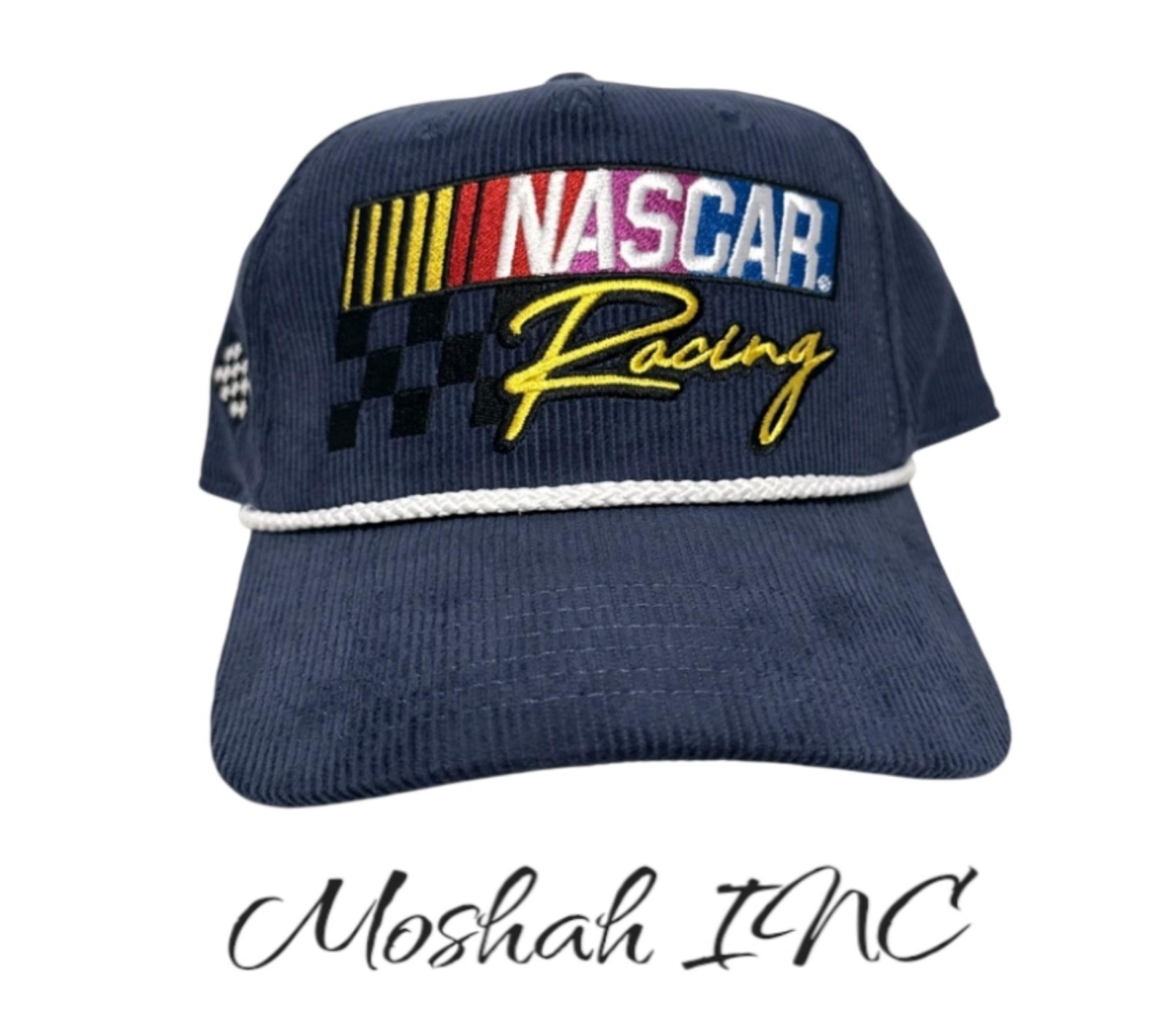 NASCAR Racing Men’s Corduroy Adjustable Navy Snapback Hat Cap