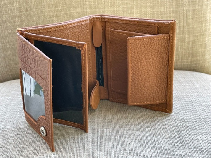 Brown Wallet Billfold Card Holder Men Purse Brown Genuine Leather Handmade Walle