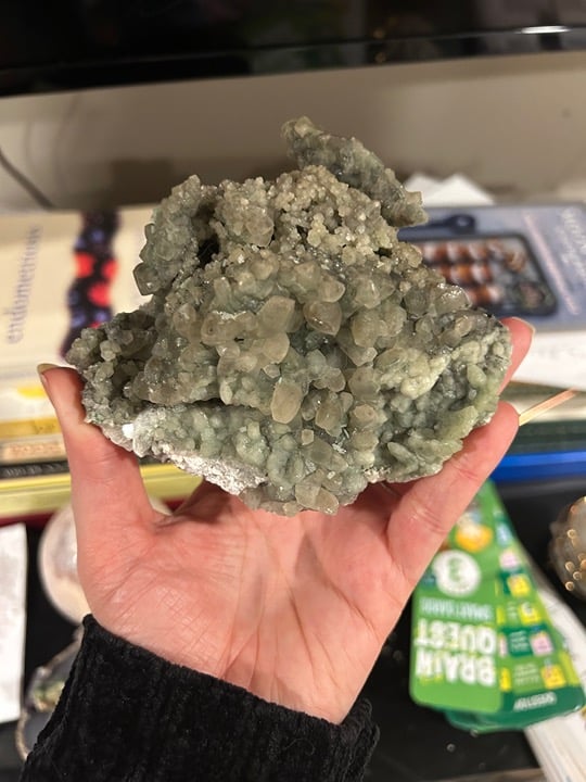 Green calcite mountain from India