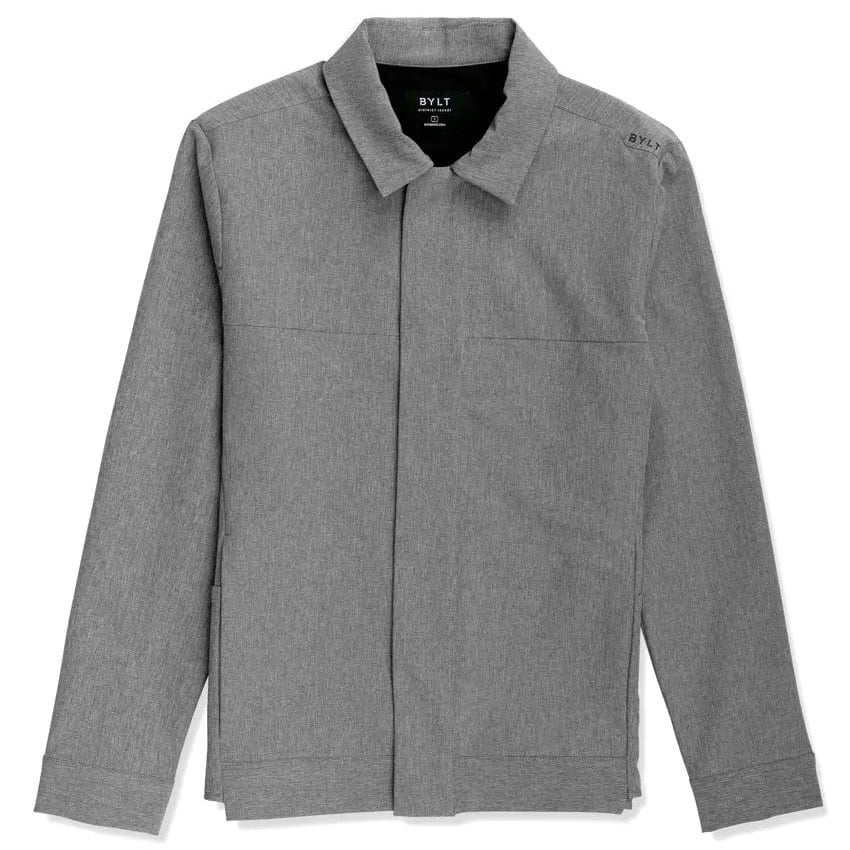 BYLT District Jacket Mens Medium Gray Button Snap City Perform Stretch Athletic