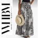 WHITE HOUSE BLACK MARKET Paisley Black White Pleated Maxi Skirt SIZE S