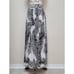 WHITE HOUSE BLACK MARKET Paisley Black White Pleated Maxi Skirt SIZE S