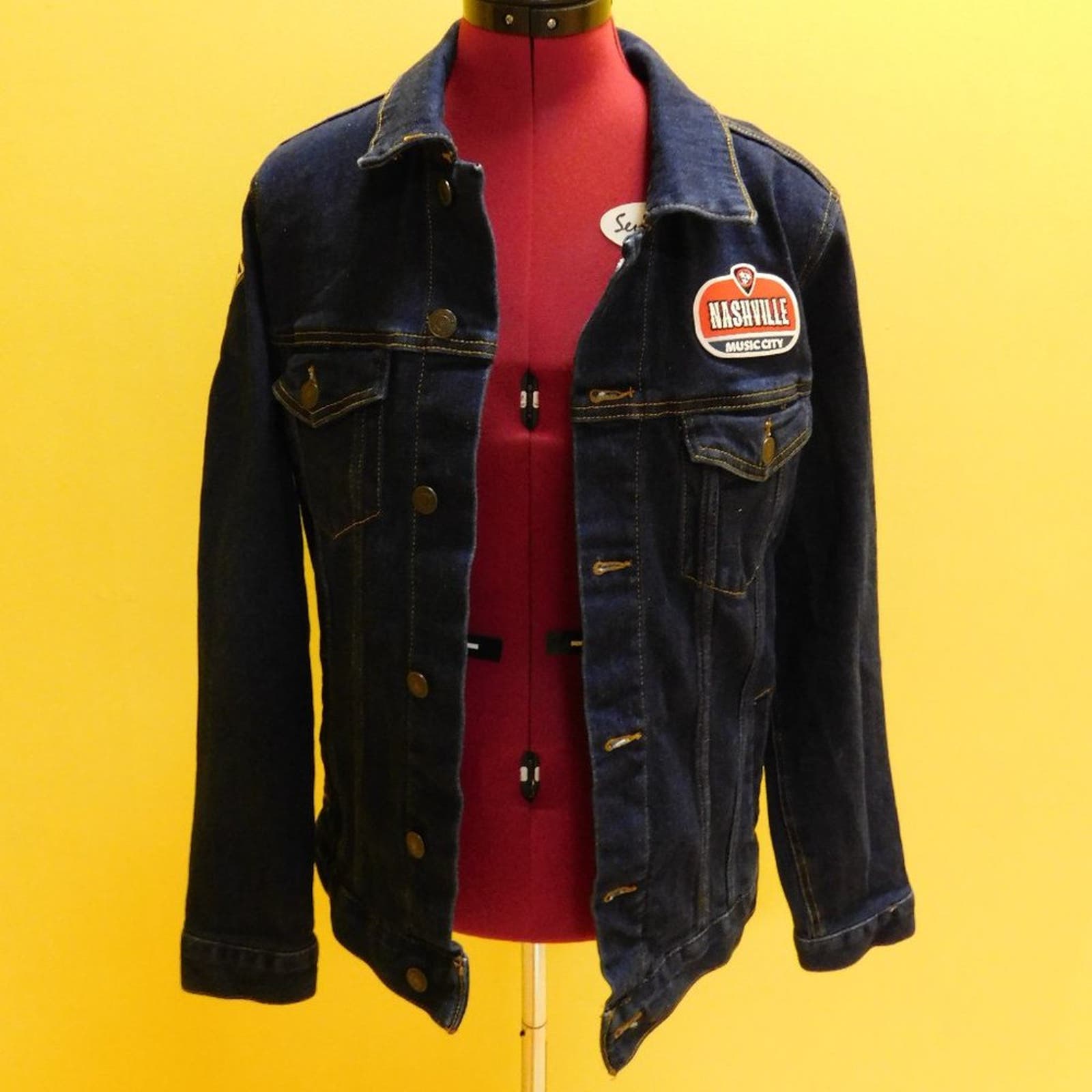 Custom Unique Nashville Music City Jean Jacket Small