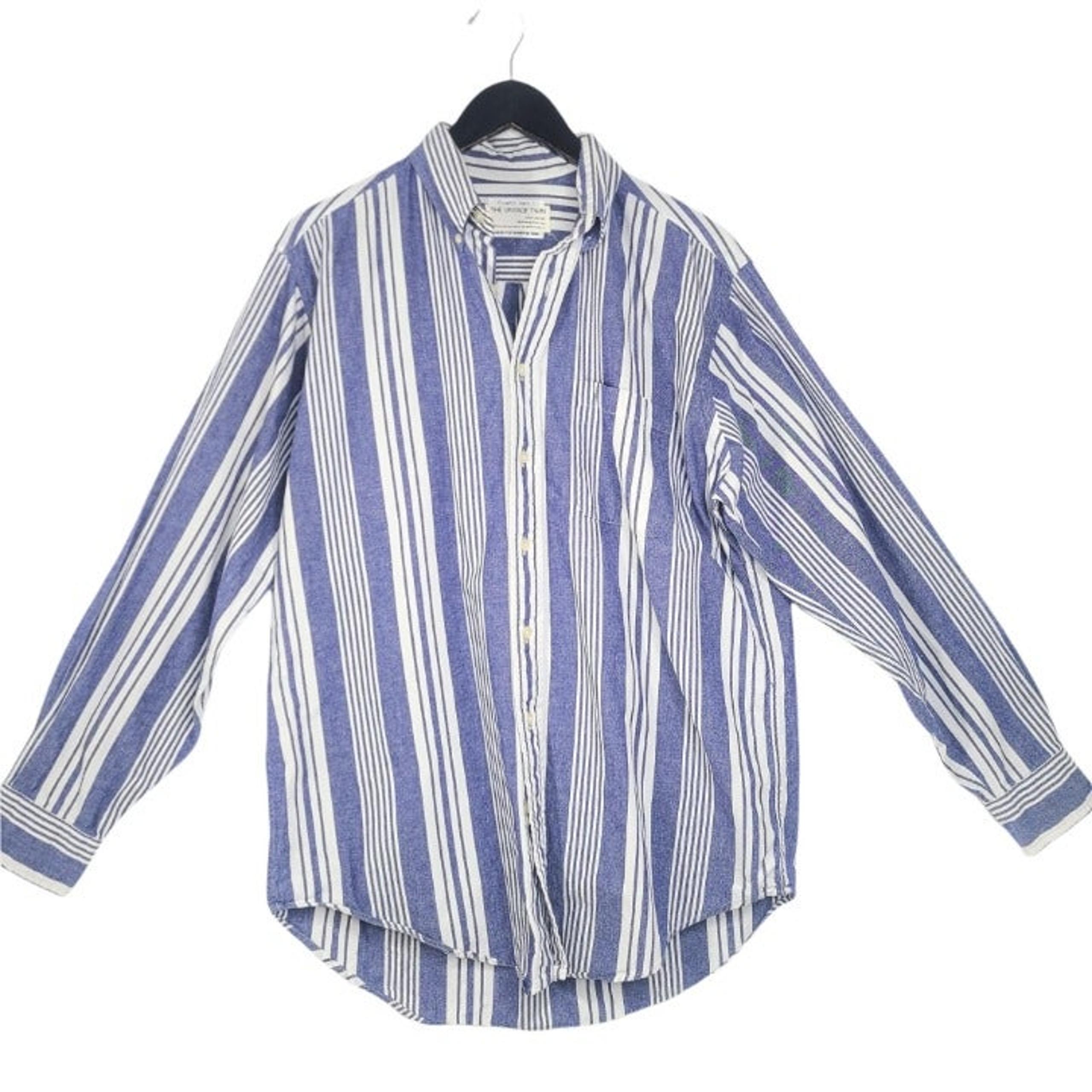The Vintage Twin Brooks Brothers Chambray Denim Striped  Button Down Shirt USA
