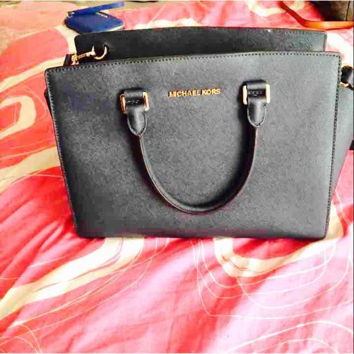 Navy blue Michael kors satchel