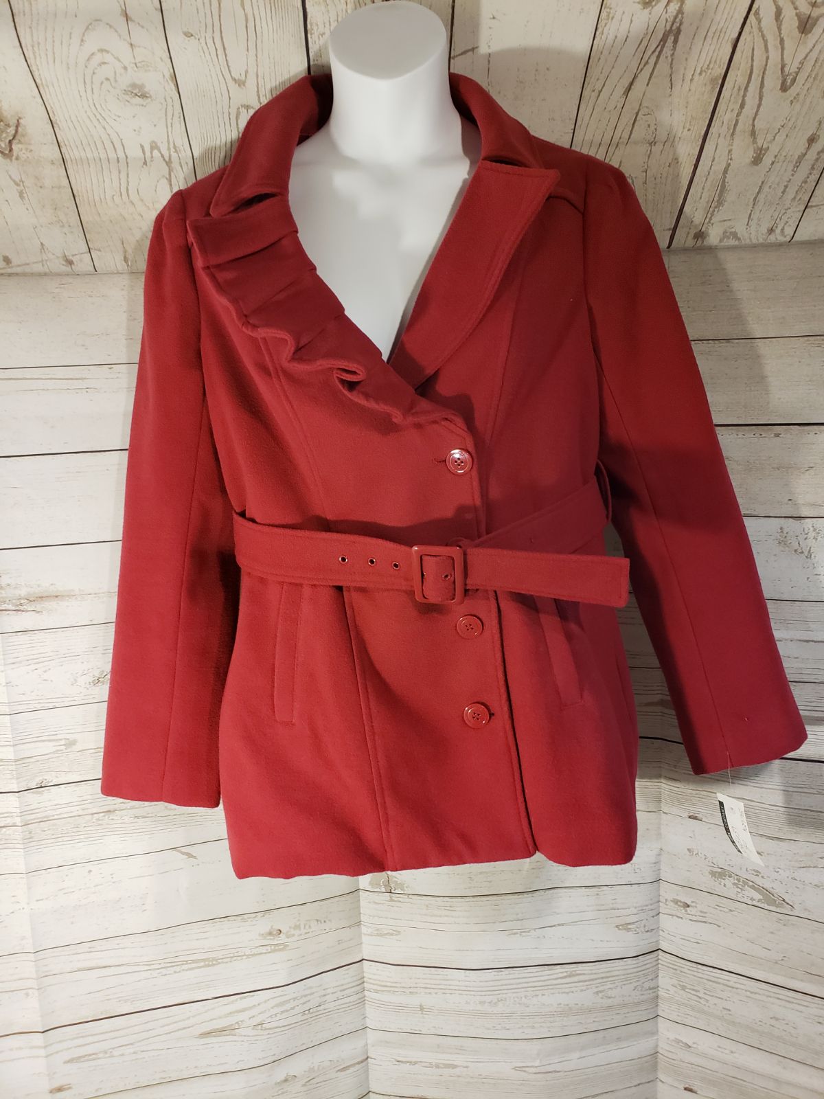 NWT NY & Co Sz XL Red Peacoat