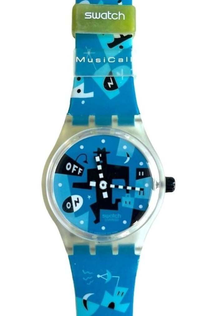 Vintage Swatch Musicall Watch Running Time SLK107. New old stock watch