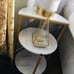 NEW Set of 3 Modern Tables Set Faux Marble Coffee Table & 2 End Tables