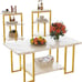 NEW Set of 3 Modern Tables Set Faux Marble Coffee Table & 2 End Tables