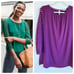 Boden Women's Aurora Jersey Top with Sheer Polka Dot 3/4 Sleeves in Purple Sz 14