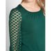 Boden Women's Aurora Jersey Top with Sheer Polka Dot 3/4 Sleeves in Purple Sz 14
