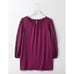 Boden Women's Aurora Jersey Top with Sheer Polka Dot 3/4 Sleeves in Purple Sz 14