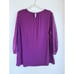 Boden Women's Aurora Jersey Top with Sheer Polka Dot 3/4 Sleeves in Purple Sz 14