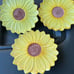 Vintage Seymout Mann Hand Painted Sunflower 3 Piece Saucer Plates