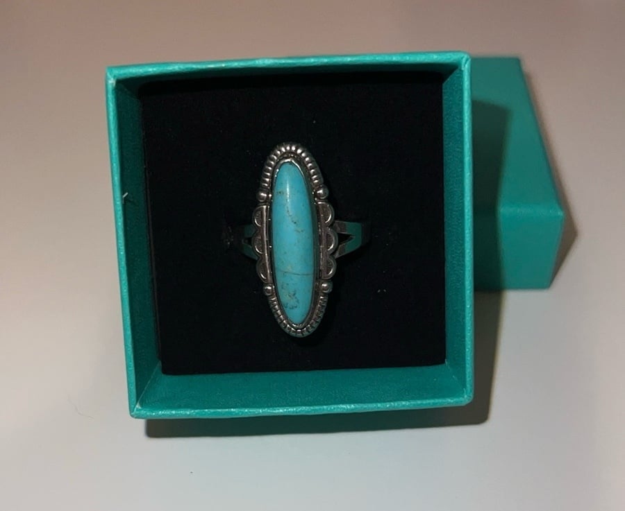 Vintage (Sterling) Turquoise Ring Size 8.5