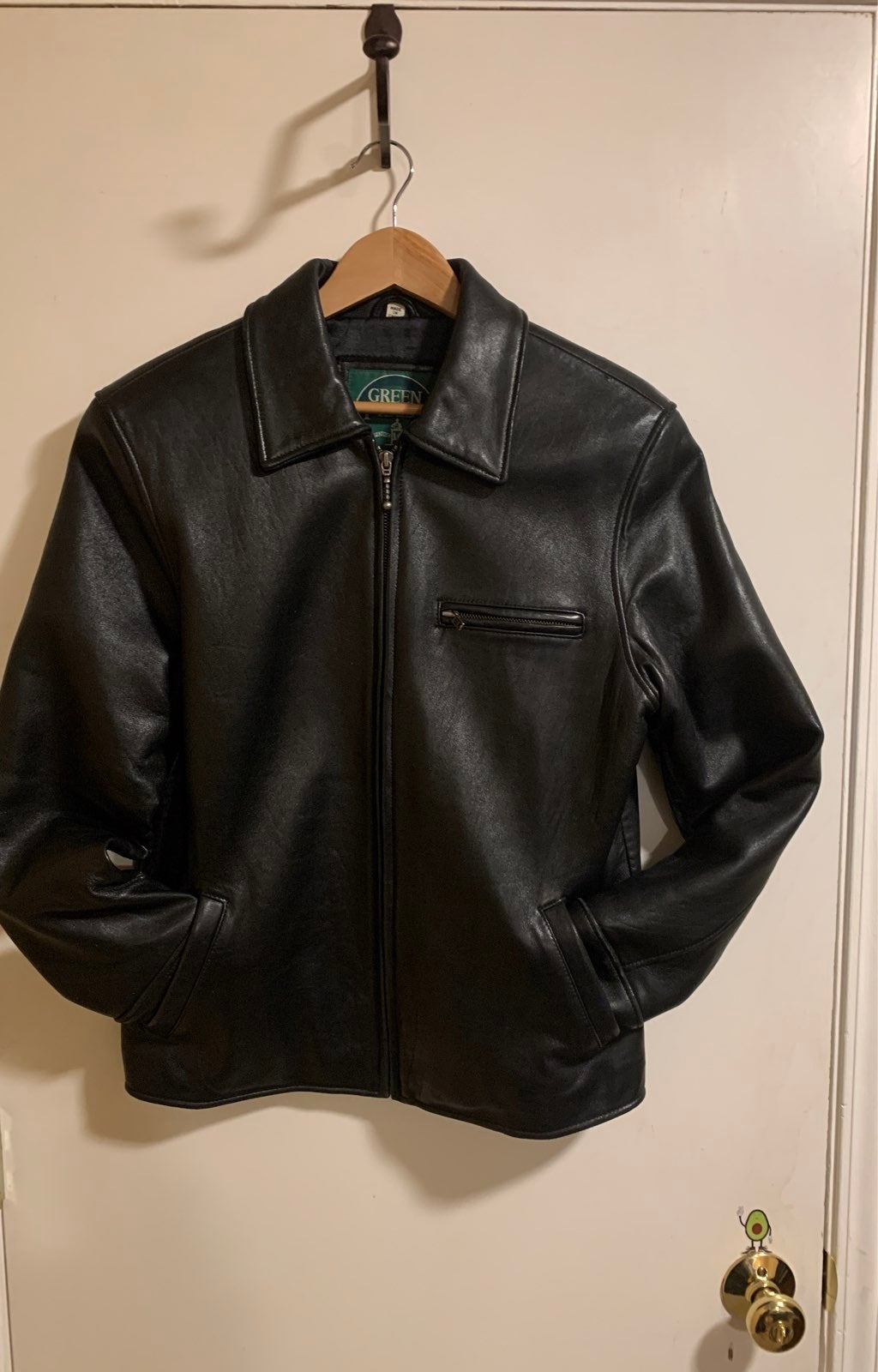 Vintage Green Fields Private Label Motorcycle Jacket size M