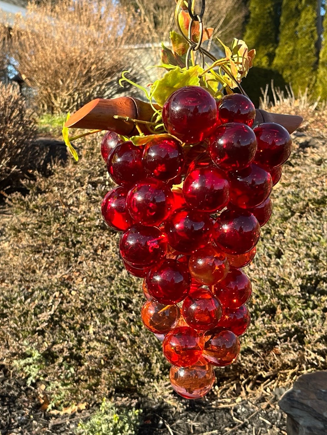 Vintage MCM Lucite Grape Cluster Swag Lamp