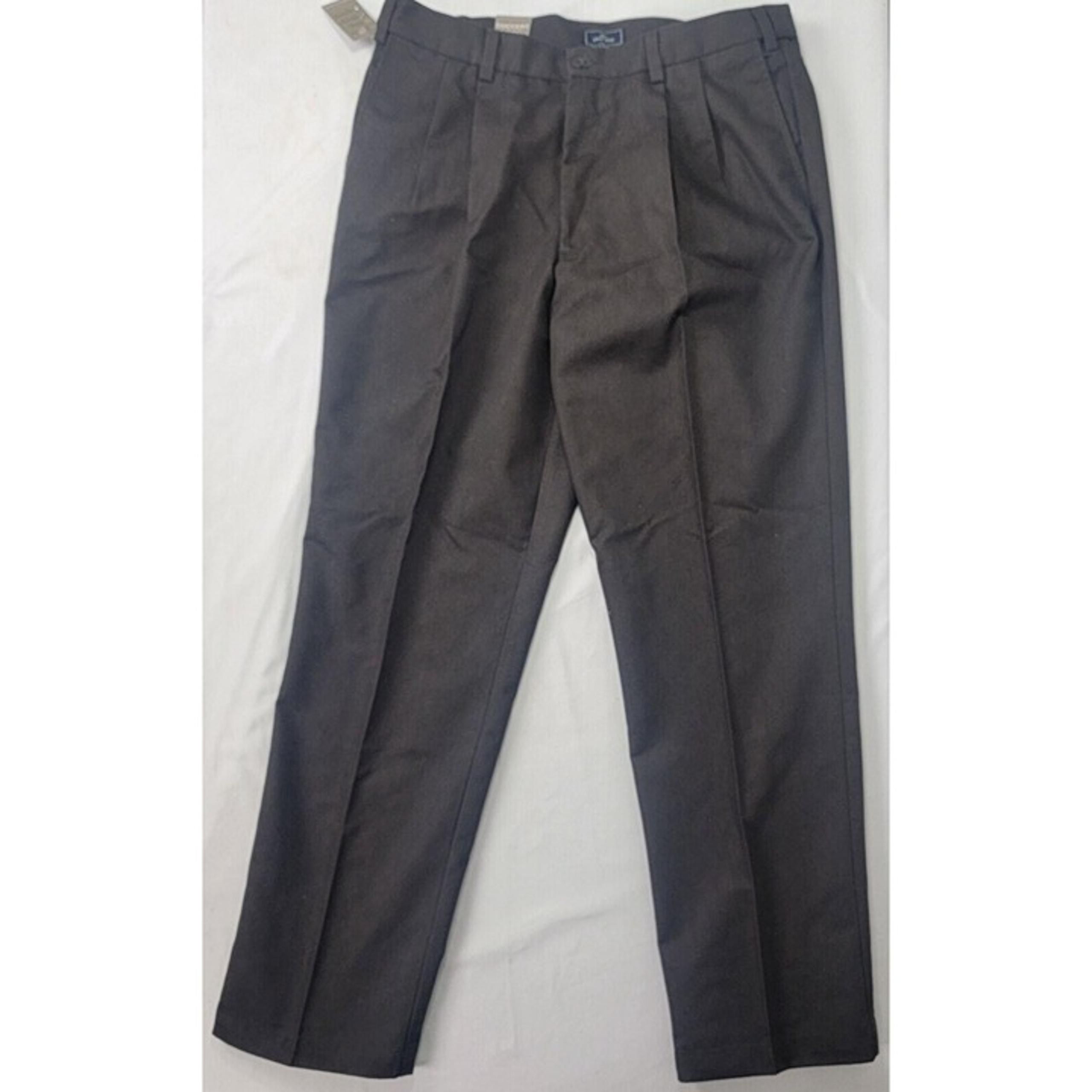 Dockers Men's Dress Pants Dark Brown NEW Size 36x32 Custom Fit Khaki Pleated