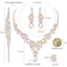 Elegant Crystal Necklace Earrings Bracelet Ring Bridal Wedding Party Jewelry Set
