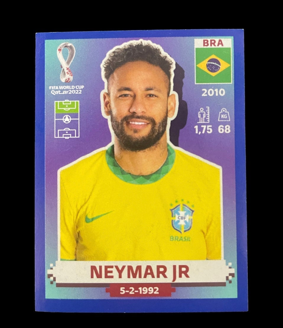 2022 Panini Soccer World Cup Sticker Blue Parallel Neymar Jr.