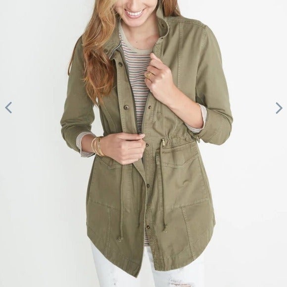 Marine Layer Olive Green Elle Utility Jacket Snap Full Zip Women’s size Small