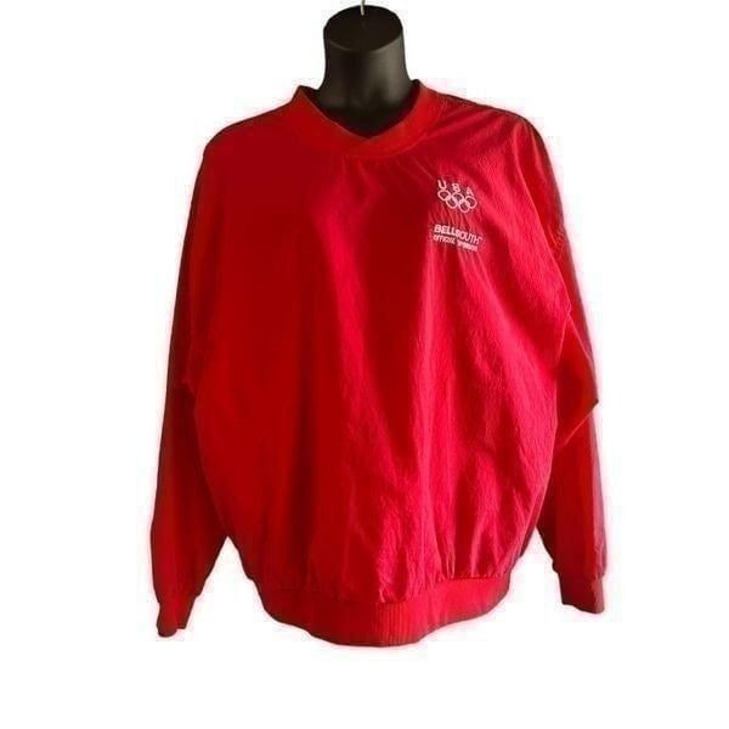 Swingster 90's Men's Red Pullover Golf Windbreaker Jacket Size XL