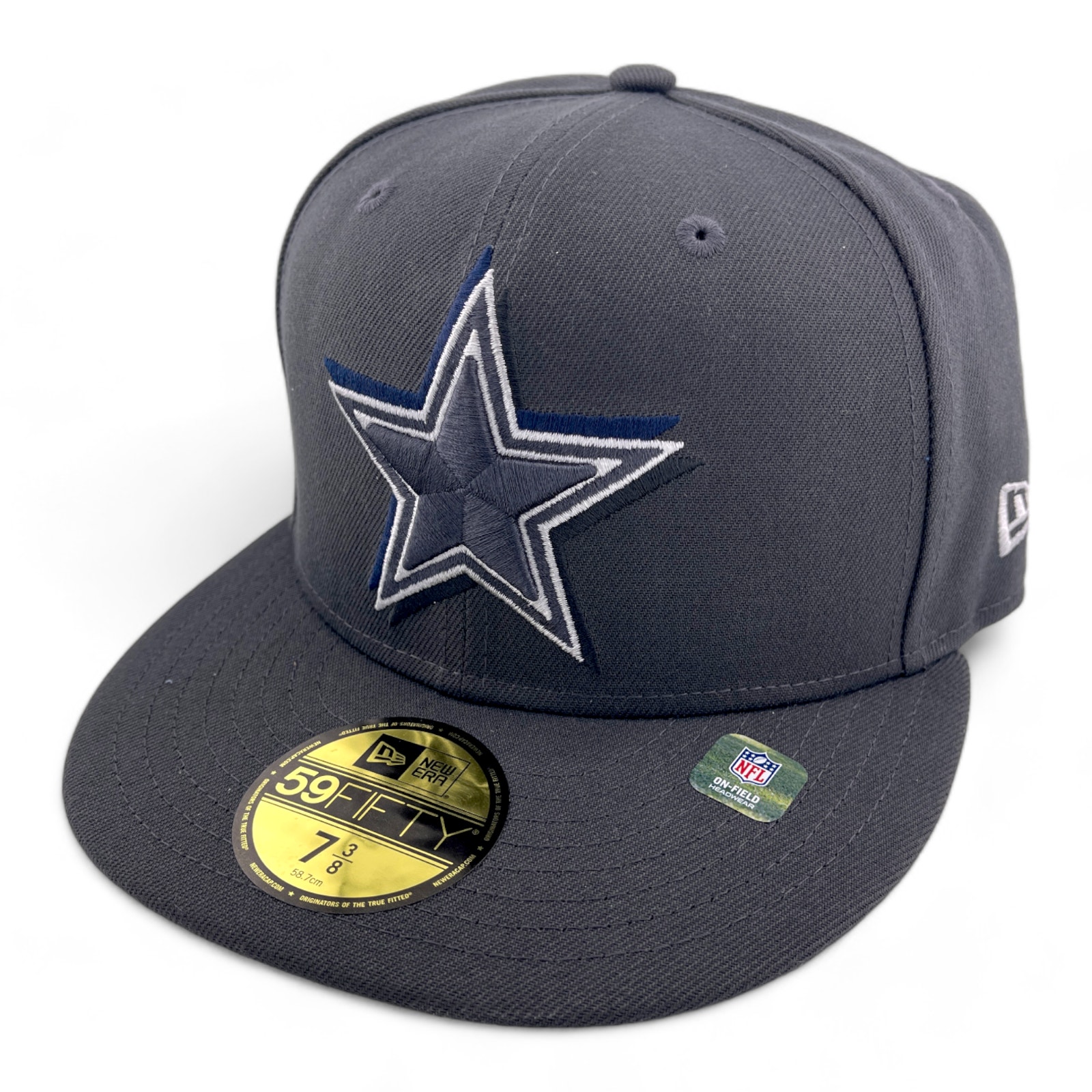 New Era Dallas Cowboys NFL 2024 Draft Graphite 59FIFTY Fitted Hat Cap Size 7 3/8