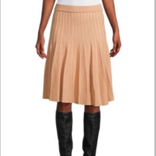 Saks 5TH Rebecca Taylor Women's Pleated Wool Skirt color Sunkiss Size 30(Large)