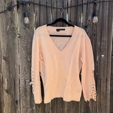 360 Cashmere Lace Sleeve Sweater
