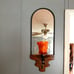 Home Interior Rod Iron Wooden Vintage Rare 60s, Mirror Sconce /Candle Holder‎