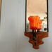 Home Interior Rod Iron Wooden Vintage Rare 60s, Mirror Sconce /Candle Holder‎