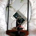 Home Interior Rod Iron Wooden Vintage Rare 60s, Mirror Sconce /Candle Holder‎
