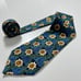 Ermenegildo Zegna Made In Italy Men's Geometric Vtg Necktie 100% Silk Blue Tie