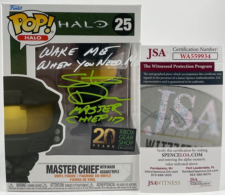 Steve Downes Signed HALO Master Chief XBOX Gear Shop Funko POP #25 C JSA COA