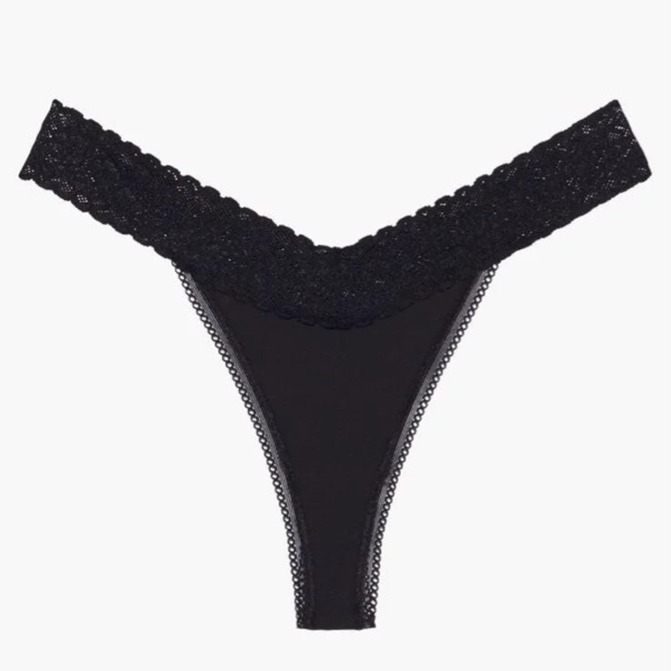NWT savage x fenty Cotton Essentials thong Black Caviar