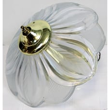 Glass Floral Ceiling Mount Light Frosted Leaves Petal 3 Bulb Spring Gold Hardwir
