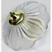 Glass Floral Ceiling Mount Light Frosted Leaves Petal 3 Bulb Spring Gold Hardwir