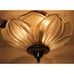 Glass Floral Ceiling Mount Light Frosted Leaves Petal 3 Bulb Spring Gold Hardwir
