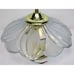 Glass Floral Ceiling Mount Light Frosted Leaves Petal 3 Bulb Spring Gold Hardwir